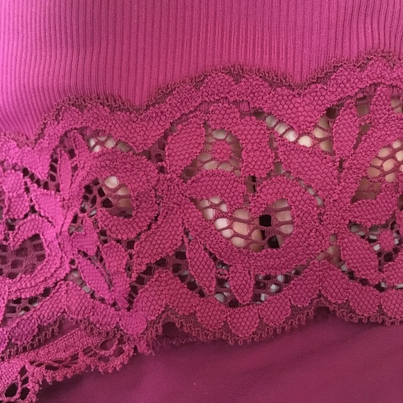 Victoria Secret lace panty bikini red plum color new with tag size L panty VS - Picture 6 of 8